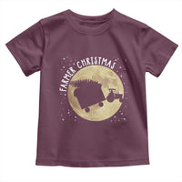 Funny Farmer Christmas Toddler T Shirt Xmas Santa Farm Tractor Moon - Wonder Print Shop