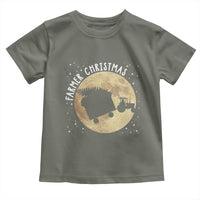 Funny Farmer Christmas Toddler T Shirt Xmas Santa Farm Tractor Moon - Wonder Print Shop