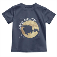 Funny Farmer Christmas Toddler T Shirt Xmas Santa Farm Tractor Moon - Wonder Print Shop
