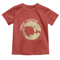 Funny Farmer Christmas Toddler T Shirt Xmas Santa Farm Tractor Moon - Wonder Print Shop
