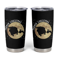 Funny Farmer Christmas Tumbler Cup Xmas Santa Farm Tractor Moon - Wonder Print Shop