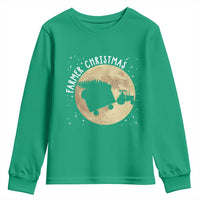 Funny Farmer Christmas Youth Sweatshirt Xmas Santa Farm Tractor Moon - Wonder Print Shop