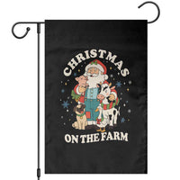 Funny Xmas On The Farm Garden Flag Christmas Farmer Santa Claus Livestock - Wonder Print Shop