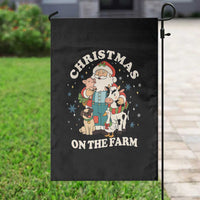 Funny Xmas On The Farm Garden Flag Christmas Farmer Santa Claus Livestock - Wonder Print Shop