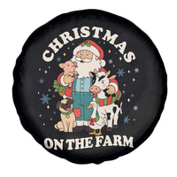 Funny Xmas On The Farm Spare Tire Cover Christmas Farmer Santa Claus Livestock - Wonder Print Shop
