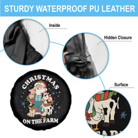 Funny Xmas On The Farm Spare Tire Cover Christmas Farmer Santa Claus Livestock - Wonder Print Shop
