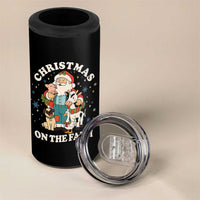 Funny Xmas On The Farm 4 in 1 Can Cooler Tumbler Christmas Farmer Santa Claus Livestock - Wonder Print Shop