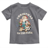 Funny Xmas On The Farm Toddler T Shirt Christmas Farmer Santa Claus Livestock - Wonder Print Shop