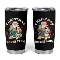 Funny Xmas On The Farm Tumbler Cup Christmas Farmer Santa Claus Livestock - Wonder Print Shop