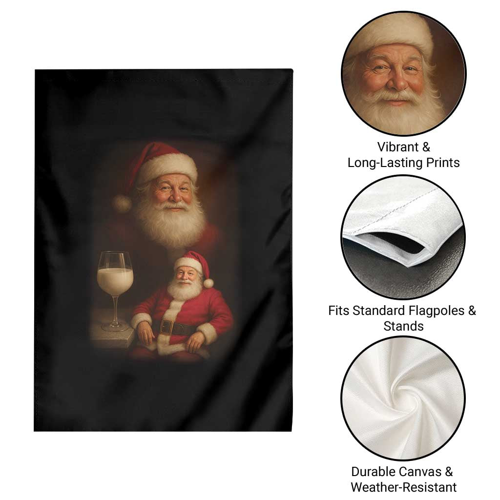 Funny Christmas Santa Drinking Milk Dank Meme Garden Flag - Wonder Print Shop
