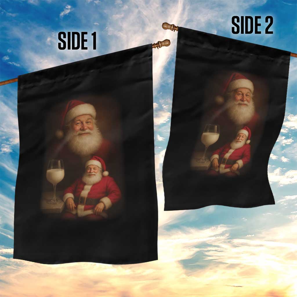 Funny Christmas Santa Drinking Milk Dank Meme Garden Flag - Wonder Print Shop