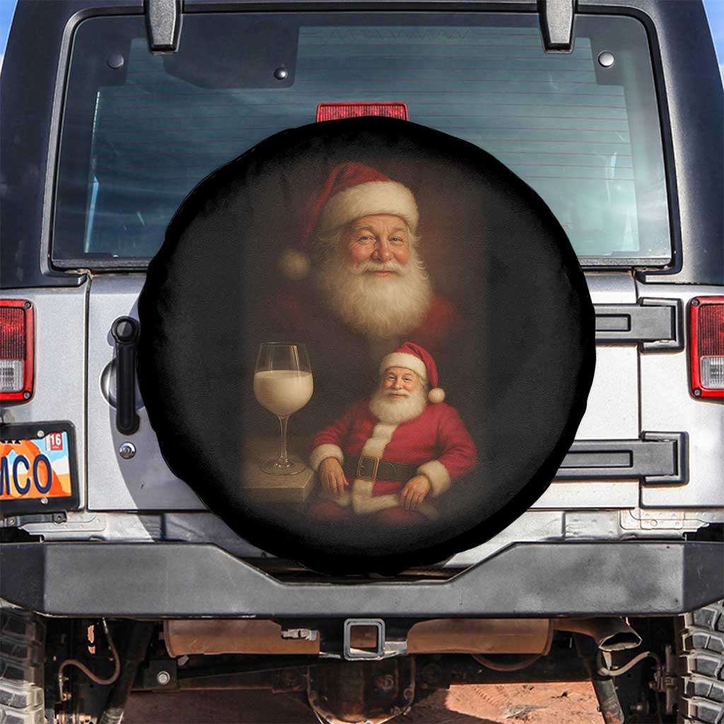 Funny Christmas Santa Drinking Milk Dank Meme Spare Tire Cover - Wonder Print Shop