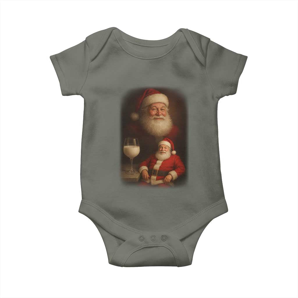 Funny Christmas Santa Drinking Milk Dank Meme Baby Onesie - Wonder Print Shop