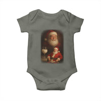 Funny Christmas Santa Drinking Milk Dank Meme Baby Onesie - Wonder Print Shop