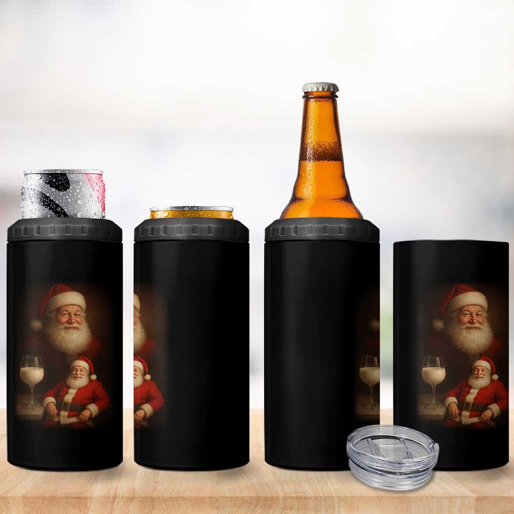 Funny Christmas Santa Drinking Milk Dank Meme 4 in 1 Can Cooler Tumbler - Wonder Print Shop