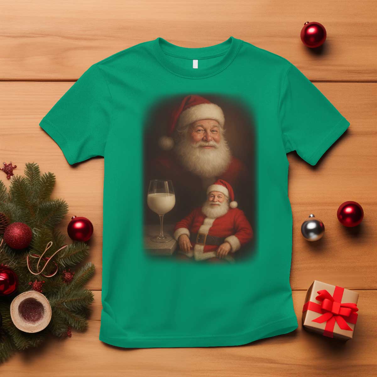 Funny Christmas Santa Drinking Milk Dank Meme T Shirt - Wonder Print Shop