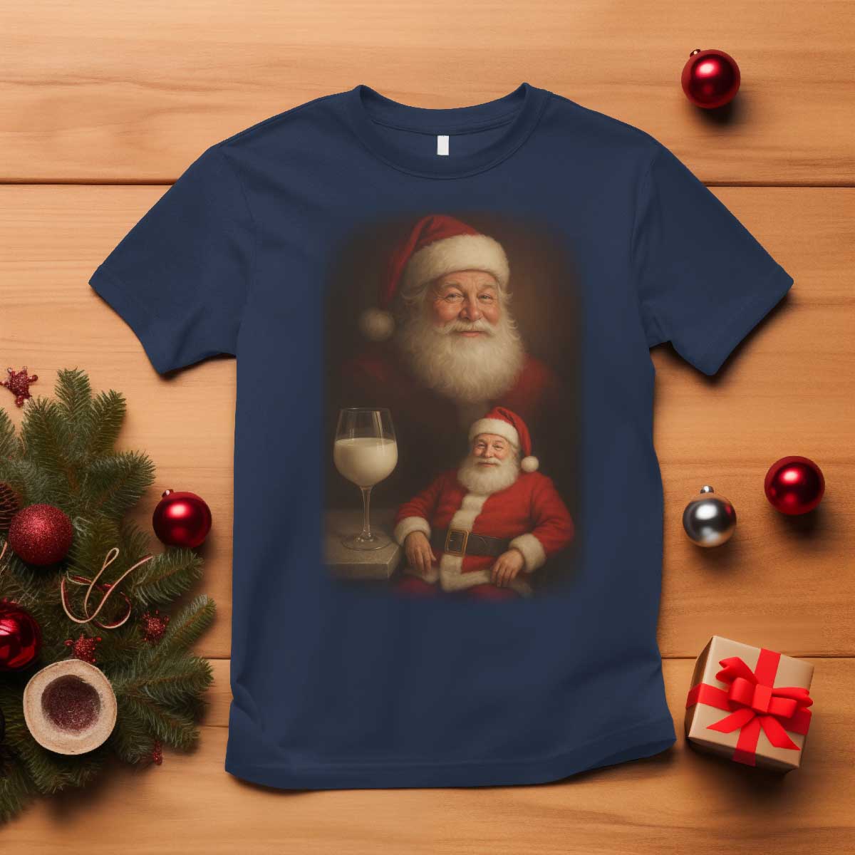 Funny Christmas Santa Drinking Milk Dank Meme T Shirt - Wonder Print Shop