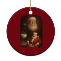 Funny Christmas Santa Drinking Milk Dank Meme Ceramic Ornament - Wonder Print Shop