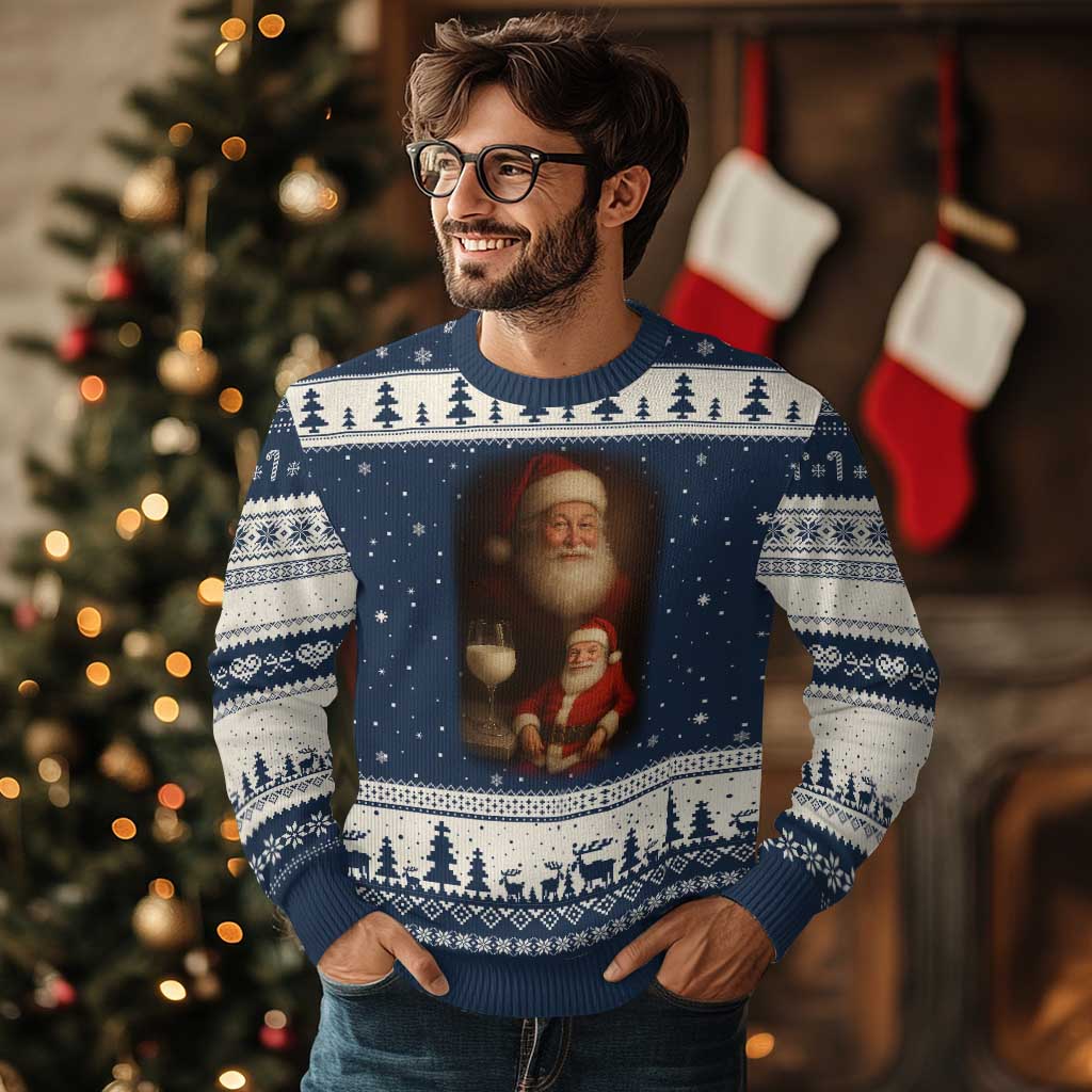 Funny Xmas Santa Drinking Milk Dank Meme Ugly Christmas Sweater - Wonder Print Shop