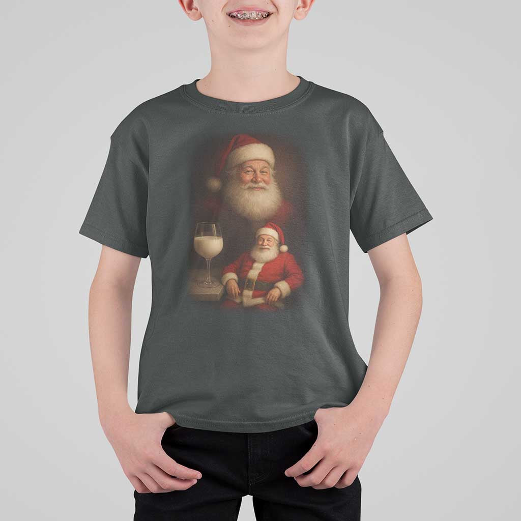 Funny Christmas Santa Drinking Milk Dank Meme T Shirt For Kid - Wonder Print Shop