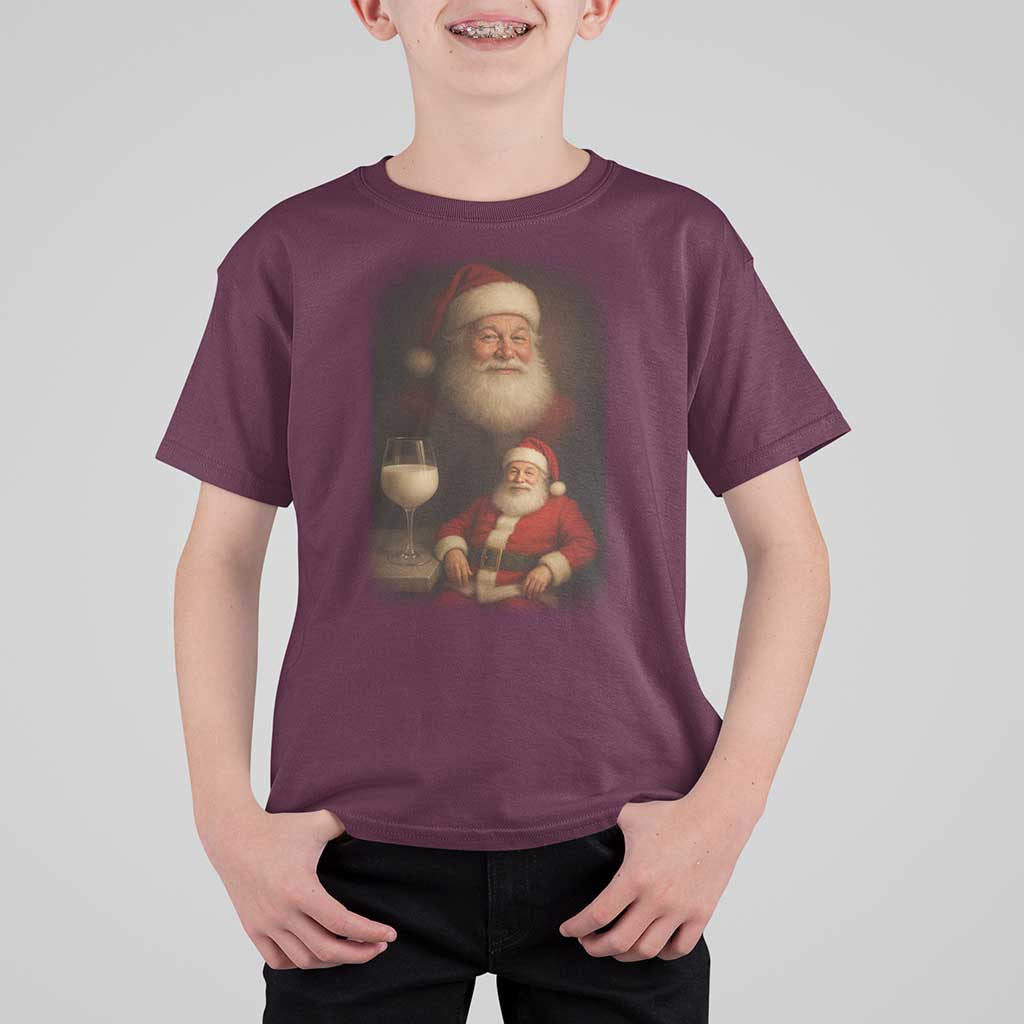 Funny Christmas Santa Drinking Milk Dank Meme T Shirt For Kid - Wonder Print Shop