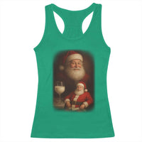 Funny Christmas Santa Drinking Milk Dank Meme Racerback Tank Top - Wonder Print Shop