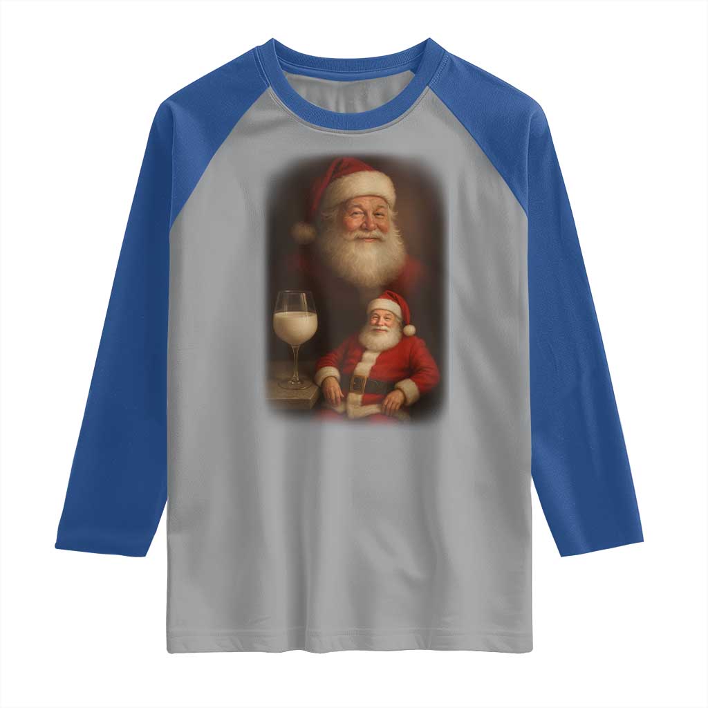Funny Christmas Santa Drinking Milk Dank Meme Raglan Shirt - Wonder Print Shop