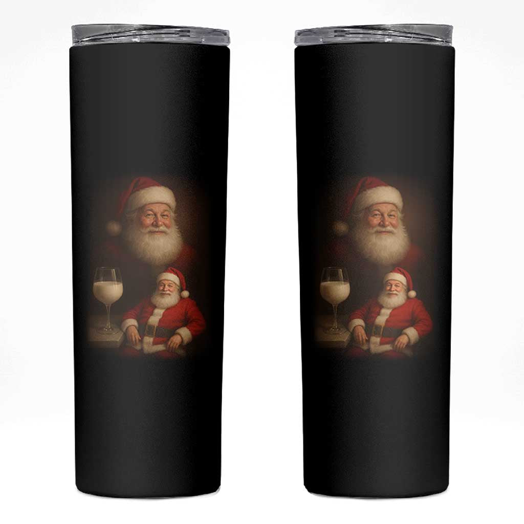 Funny Christmas Santa Drinking Milk Dank Meme Skinny Tumbler - Wonder Print Shop