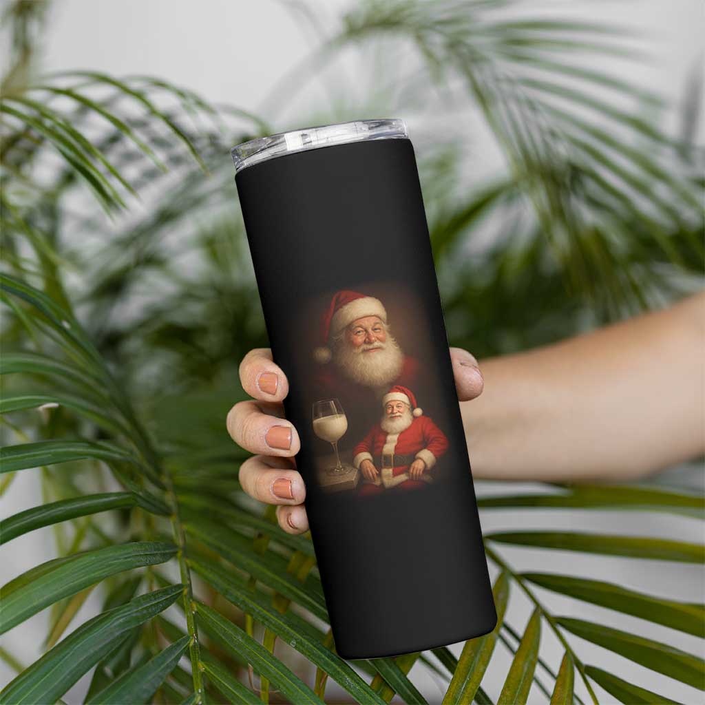 Funny Christmas Santa Drinking Milk Dank Meme Skinny Tumbler - Wonder Print Shop