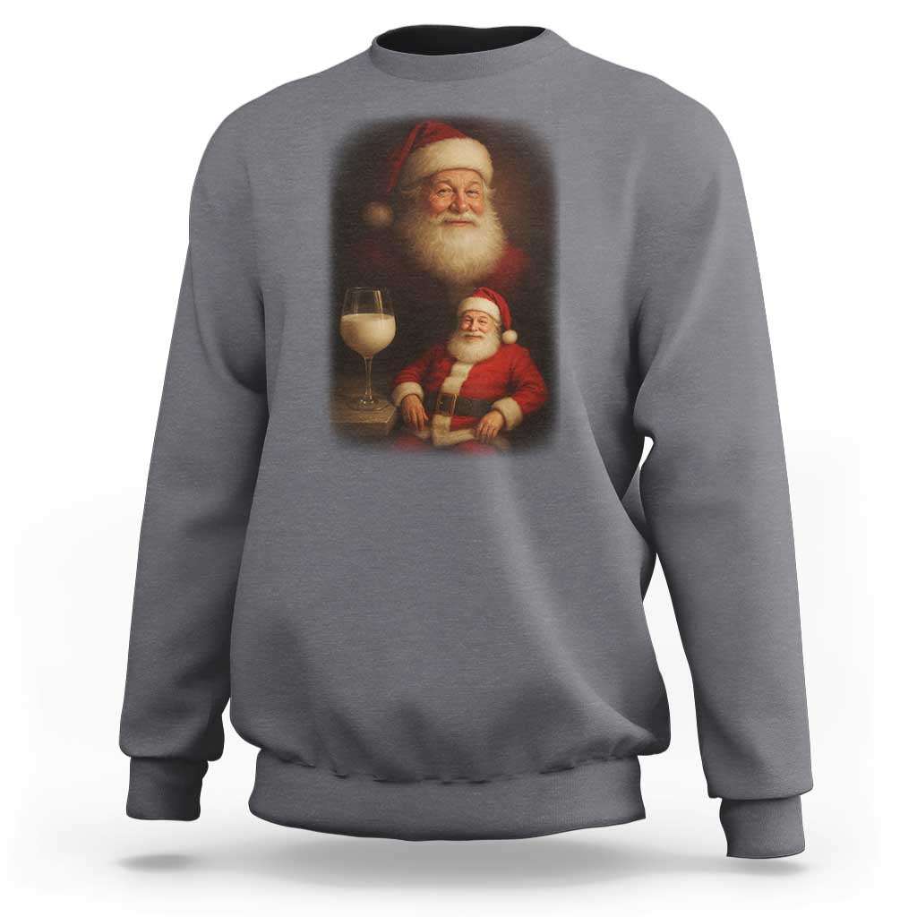 Funny Christmas Santa Drinking Milk Dank Meme Sweatshirt - Wonder Print Shop