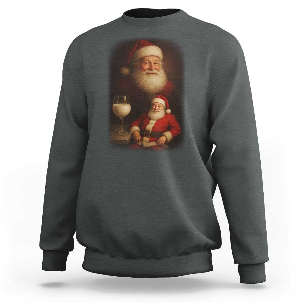 Funny Christmas Santa Drinking Milk Dank Meme Sweatshirt - Wonder Print Shop