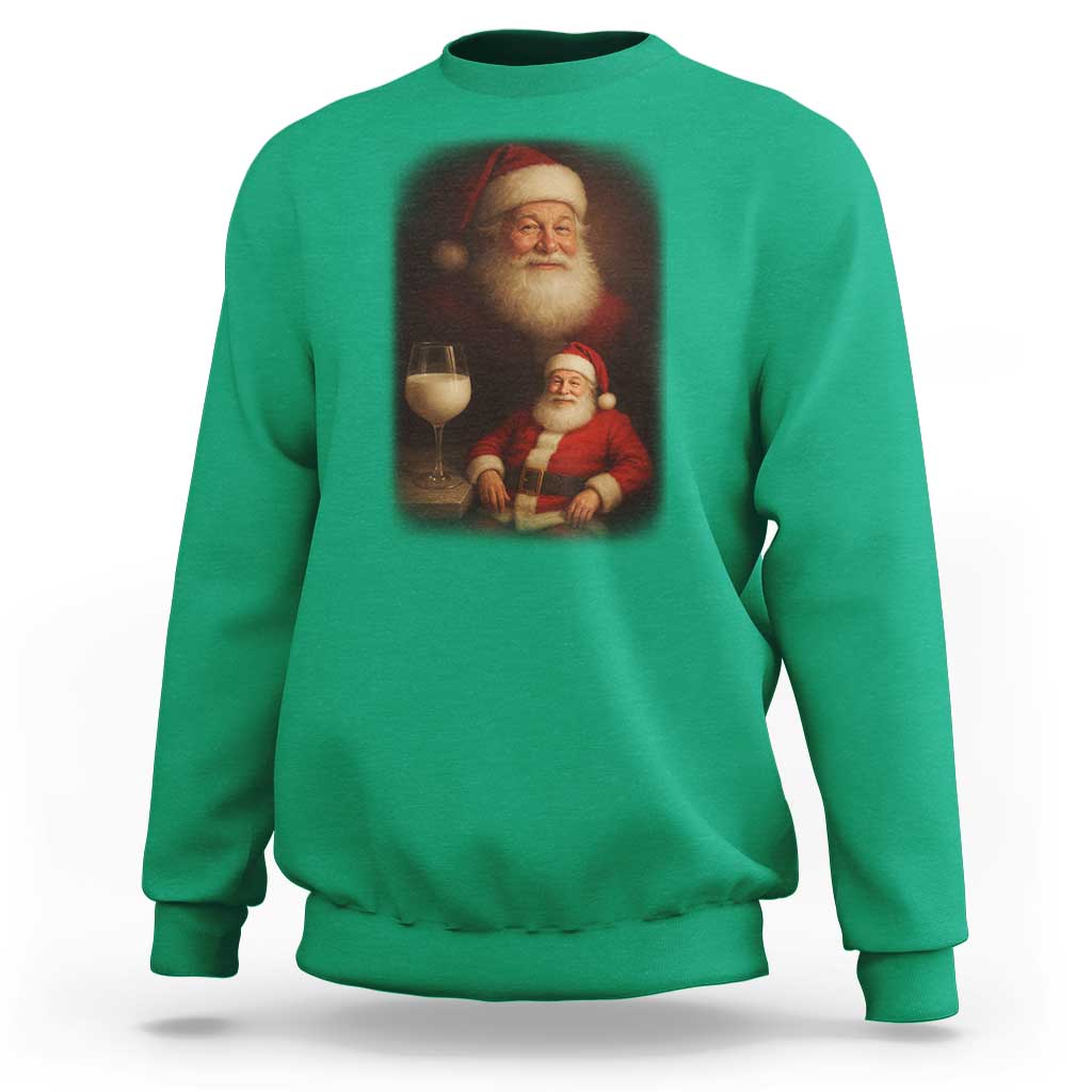 Funny Christmas Santa Drinking Milk Dank Meme Sweatshirt - Wonder Print Shop