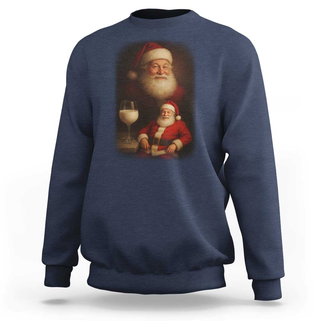 Funny Christmas Santa Drinking Milk Dank Meme Sweatshirt - Wonder Print Shop