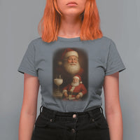 Funny Christmas Santa Drinking Milk Dank Meme T Shirt For Women - Wonder Print Shop