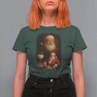 Funny Christmas Santa Drinking Milk Dank Meme T Shirt For Women - Wonder Print Shop