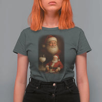 Funny Christmas Santa Drinking Milk Dank Meme T Shirt For Women - Wonder Print Shop