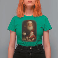 Funny Christmas Santa Drinking Milk Dank Meme T Shirt For Women - Wonder Print Shop