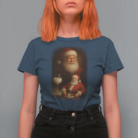 Funny Christmas Santa Drinking Milk Dank Meme T Shirt For Women - Wonder Print Shop