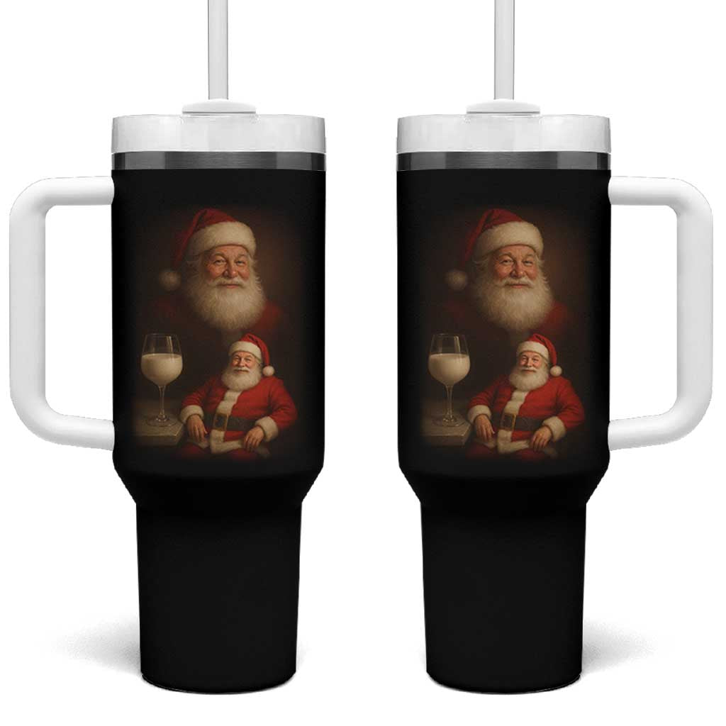 Funny Christmas Santa Drinking Milk Dank Meme Tumbler With Handle - Wonder Print Shop