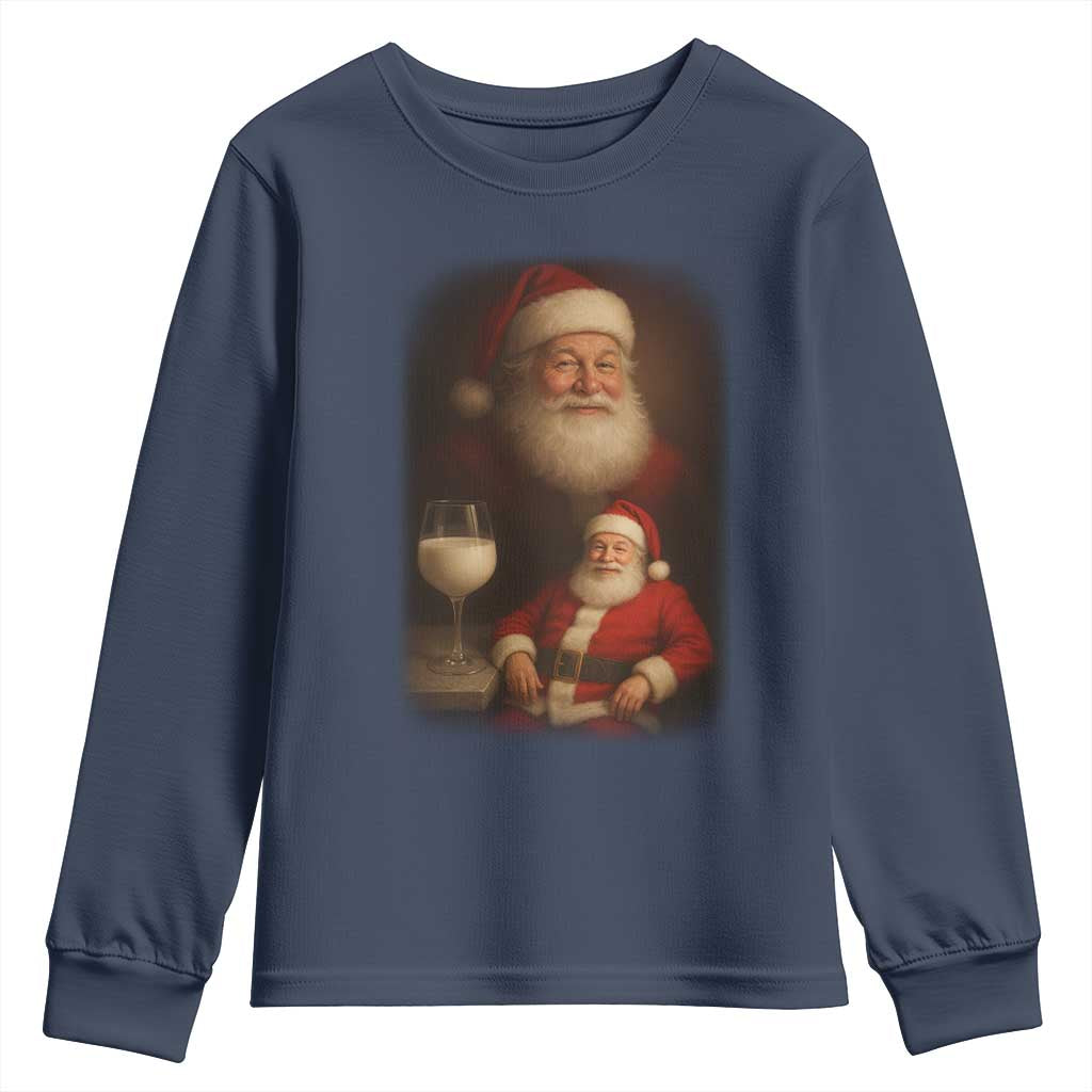 Funny Christmas Santa Drinking Milk Dank Meme Youth Sweatshirt - Wonder Print Shop