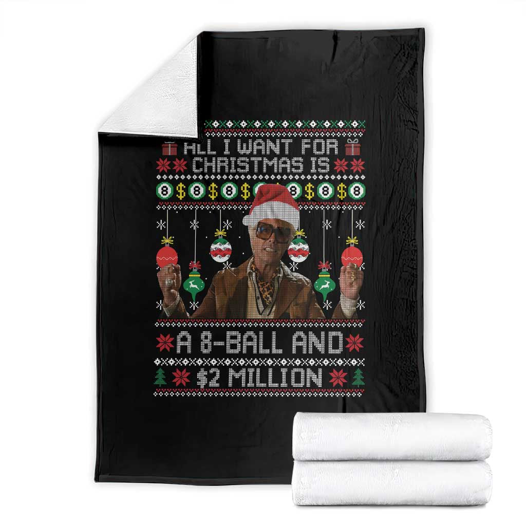 Funny Christmas Billy Meme Throw Blanket All I Want For Christmas Is A 8 Ball And 2 Million Dollars - Wonder Print Shop