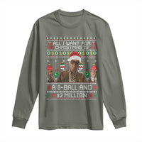 Funny Christmas Billy Meme Long Sleeve Shirt All I Want For Christmas Is A 8 Ball And 2 Million Dollars - Wonder Print Shop