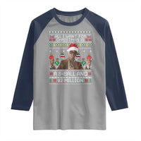 Funny Christmas Billy Meme Raglan Shirt All I Want For Christmas Is A 8 Ball And 2 Million Dollars - Wonder Print Shop