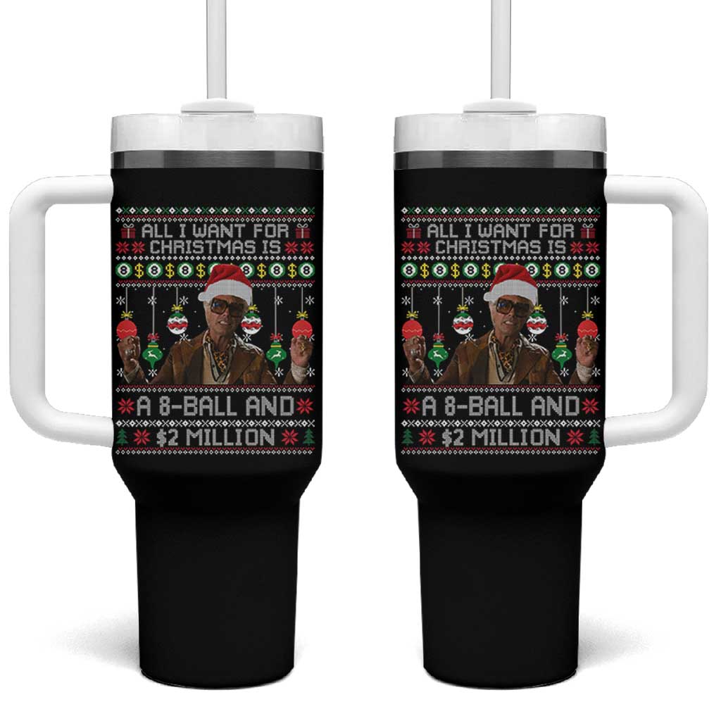 Funny Christmas Billy Meme Tumbler With Handle All I Want For Christmas Is A 8 Ball And 2 Million Dollars - Wonder Print Shop