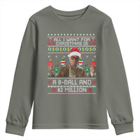 Funny Christmas Billy Meme Youth Sweatshirt All I Want For Christmas Is A 8 Ball And 2 Million Dollars - Wonder Print Shop