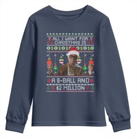 Funny Christmas Billy Meme Youth Sweatshirt All I Want For Christmas Is A 8 Ball And 2 Million Dollars - Wonder Print Shop