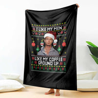 Funny Christmas Jeffrey Dahmer Throw Blanket I Like My Men Like My Coffee Ground Up Serial Killer - Wonder Print Shop