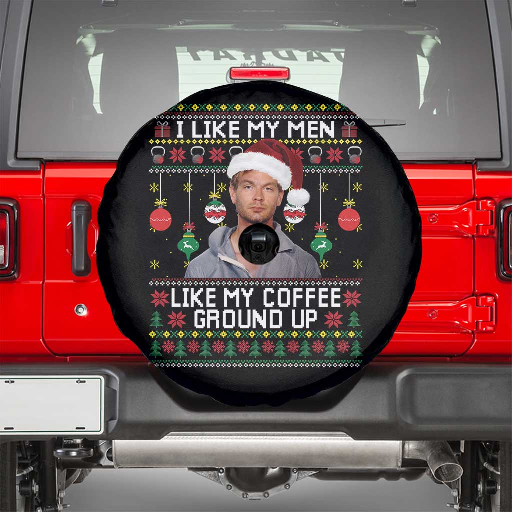 Funny Christmas Jeffrey Dahmer Spare Tire Cover I Like My Men Like My Coffee Ground Up Serial Killer - Wonder Print Shop