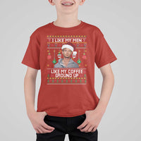 Funny Christmas Jeffrey Dahmer T Shirt For Kid I Like My Men Like My Coffee Ground Up Serial Killer - Wonder Print Shop