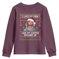 Funny Christmas Jeffrey Dahmer Youth Sweatshirt I Like My Men Like My Coffee Ground Up Serial Killer - Wonder Print Shop